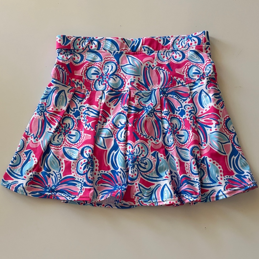 EUC CUTE Azarhia Floral Pink and Blue tennis skirt